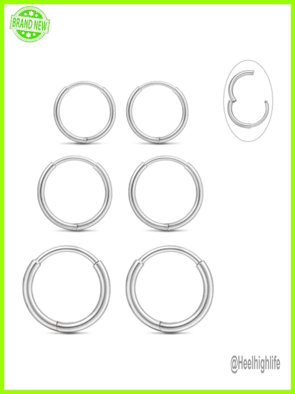 Titanium Hoop Earrings Hypoallergenic Small Huggie Set for Sensitive Ears